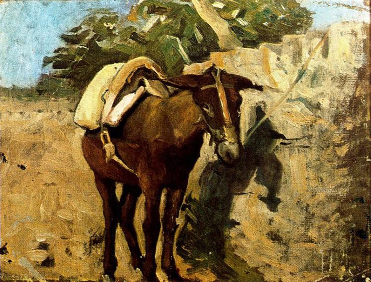 Pablo Picasso Classical Oil Paintings Mule Animal Painting - Click Image to Close